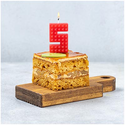 Свечи-цифры Свеча-цифра 5 Конструктор, 4,5см