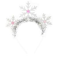 Снежинка Ободок Снежинки с мишурой серебро блеск 1501-6372