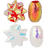 Банты звезды+ Ленты Дуо перламутр/золото