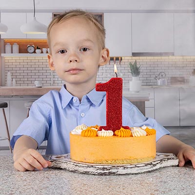 Свечи-цифры Свеча цифра "1" Гигант Глиттер, 13 см