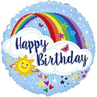 Шарик 45см Happy Birthday Радуга