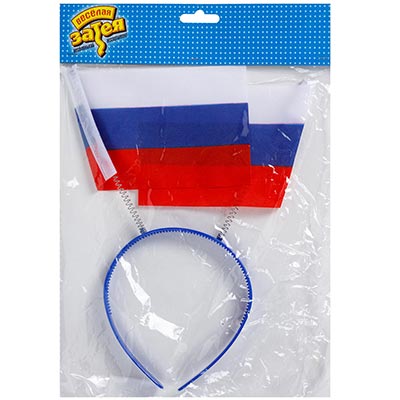 Украшения на голову Ободок с флажками Россия триколор