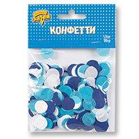 Голубая Конфетти Круги тишью ассорти Голубое 10г 1501-4086
