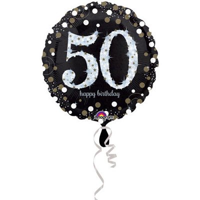 Шарики из фольги Шар 45см Sparkling Birthday 50 gold