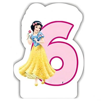 Свеча-цифра "6" Принцессы, 6 см