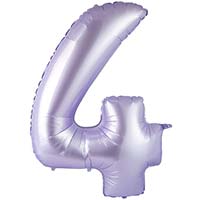 Шар цифра "4", 102см Сатин Lilac