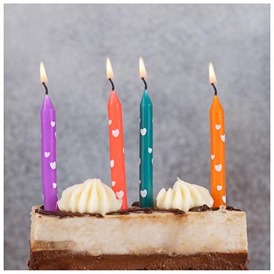 Свечи для торта Свечи для торта Сердца, 12 штук