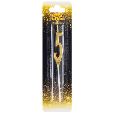 Свечи-цифры Свеча-цифра "5" Элегант Золото 5см