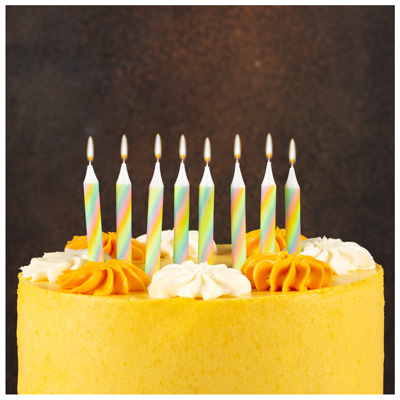 Свечи для торта Свечи Радужная Пастель с подст 8см 8шт