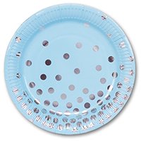 Тарелки бум Горошек серебрян 17см, 6шт