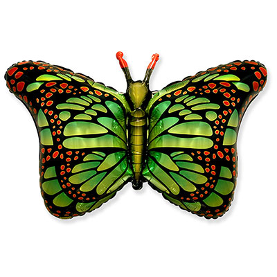 Шарики из фольги Шар фигура Бабочка крылья зеленые