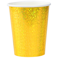 Золотая Стаканы золотые голография 250мл 6шт 1502-6700