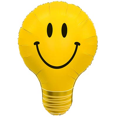 Шарики из фольги Шар фигура Лампочка Смайл