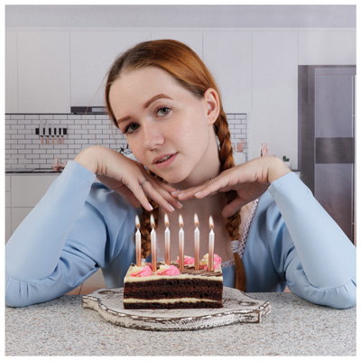 Свечи для торта Свечи Градиент бел/роз зол перл 8см 6шт