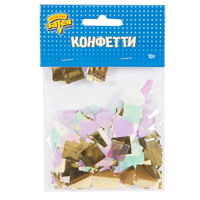 Конфетти тишью, золото Квадраты, ассорти