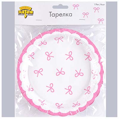 Тарелки Тарелка Бантики 17см 6шт