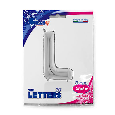 Шарики из фольги Шар буква "Г" или "L", 66см Silver