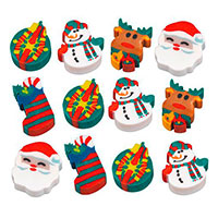 Новый год Ластик Рождество 12шт 1507-1223