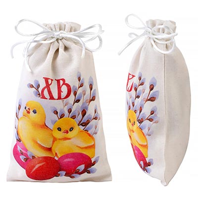 Пакет Мешочек ХВ Цыплята текстиль 12х18см