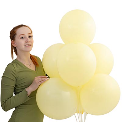 Шарики из латекса Шары 30см макарун желтые Весёлая Затея