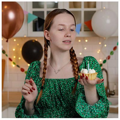 Свечи для торта Свечи Спирали с подст Голубые 6см 12шт