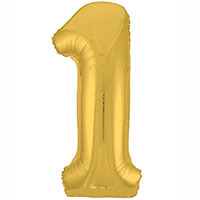 Шар цифра "1", 101см Металлик Gold