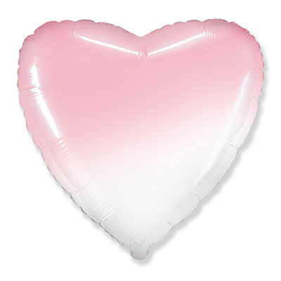 Шарики из фольги Шарик Сердце бис 45см Градиент розовый