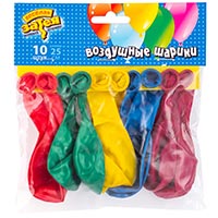 Шарики Металлик 25см 10шт Весёлая Затея