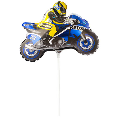 Шарики из фольги Шар Мини фигура Мотоциклист синий