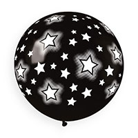 Шар 101 см Звезды космические на черном