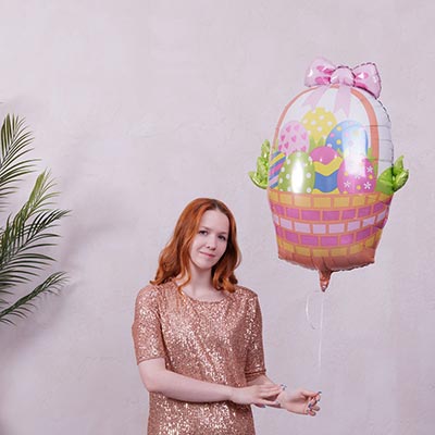 Шарики из фольги Шар фигура Корзина пасхальная