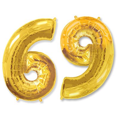 Шарики из фольги Шарик цифра "6" или "9", 101см Gold