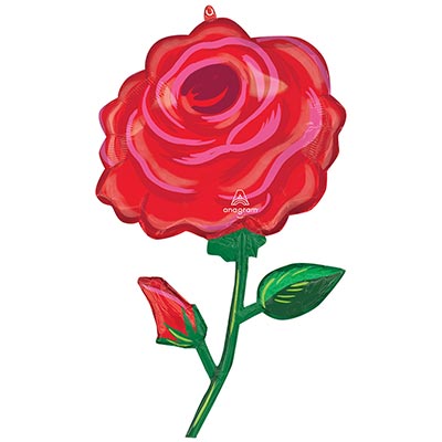 Цветы Любимым Шар фигура Роза, алое сияние 1207-6737