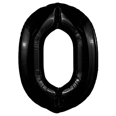 Шарики из фольги Шар цифра "0", 101см Пастель Black