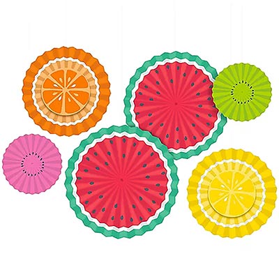 Декорации подвески Фанты Фрукты 20-30-40см, 6 штук