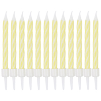 Желтая Свечи Спирали с подст Желтые 6см 12шт 1502-6785