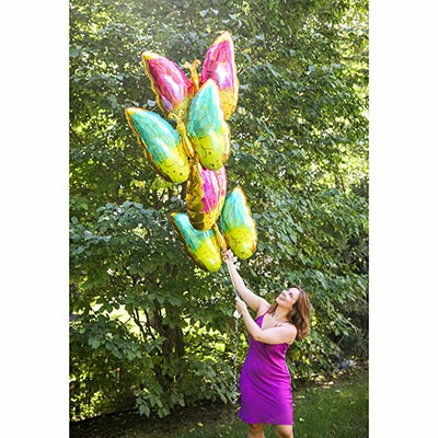 Шарики из фольги Шар фигура Бабочка PinkYellow