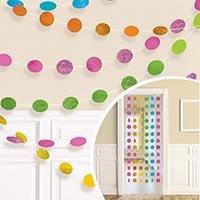 Гирлянда Круги ассорти блеск 2,1м 6шт