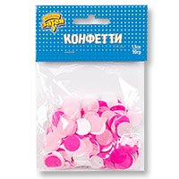 Конфетти Круги тишью ассорти Розовое 10г