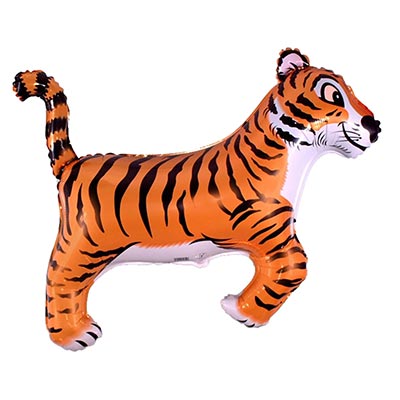 Шарики из фольги Шар Мини фигура Тигр черные полоски