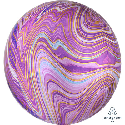 Шарики из фольги Шар 3D СФЕРА 40см Мрамор Purple