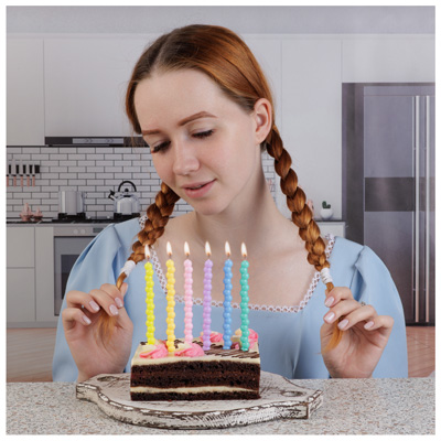 Свечи для торта Свечи Пузыри Пастель 12см 6шт