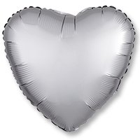 Шар СЕРДЦЕ 45см Сатин Platinum