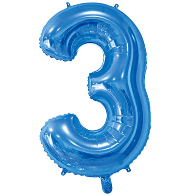 Шарики из фольги Шар цифра "3", 66см Blue