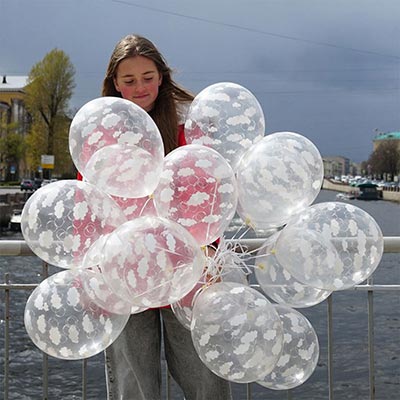 Шарики из латекса Шары с рисунком 36см Облака Шары