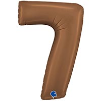 Цифры и числа Шар цифра &quot;7&quot; Сатин Шоколад 102см 1207-6285