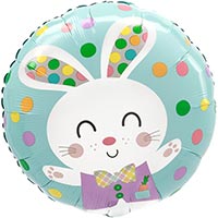 Шар 45см Заяц радостный, горошек цветной