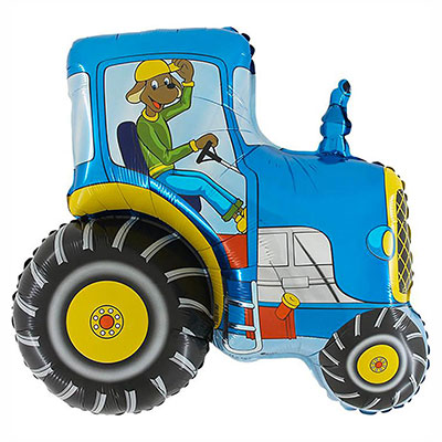 Шарики из фольги Шар фигура Трактор синий