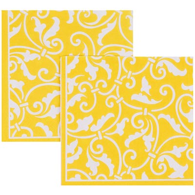 Салфетки Солнечно-желтые орнамент