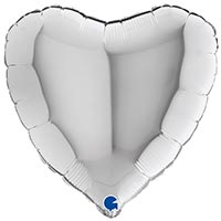 Шар сердце 45см Металлик Silver